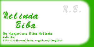 melinda biba business card
